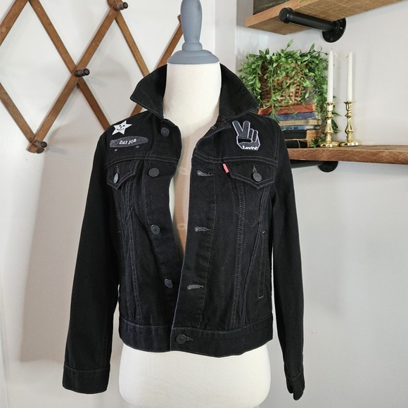 Levi's Other - Levi Kids Denim Jacket Small 8/10 Patches Good Jeans Day Job Give Earth A Chance
